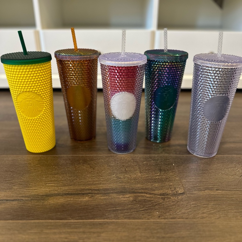 LOT OF 5 studded Starbucks Tumblers